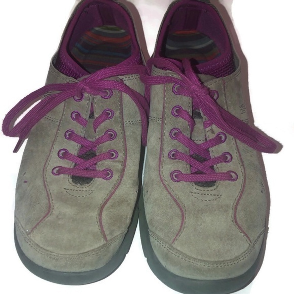 Dansko Elise Women's Walking Hiking Shoes Brown/Pink Leather Sneakers 7.5 Eur 38